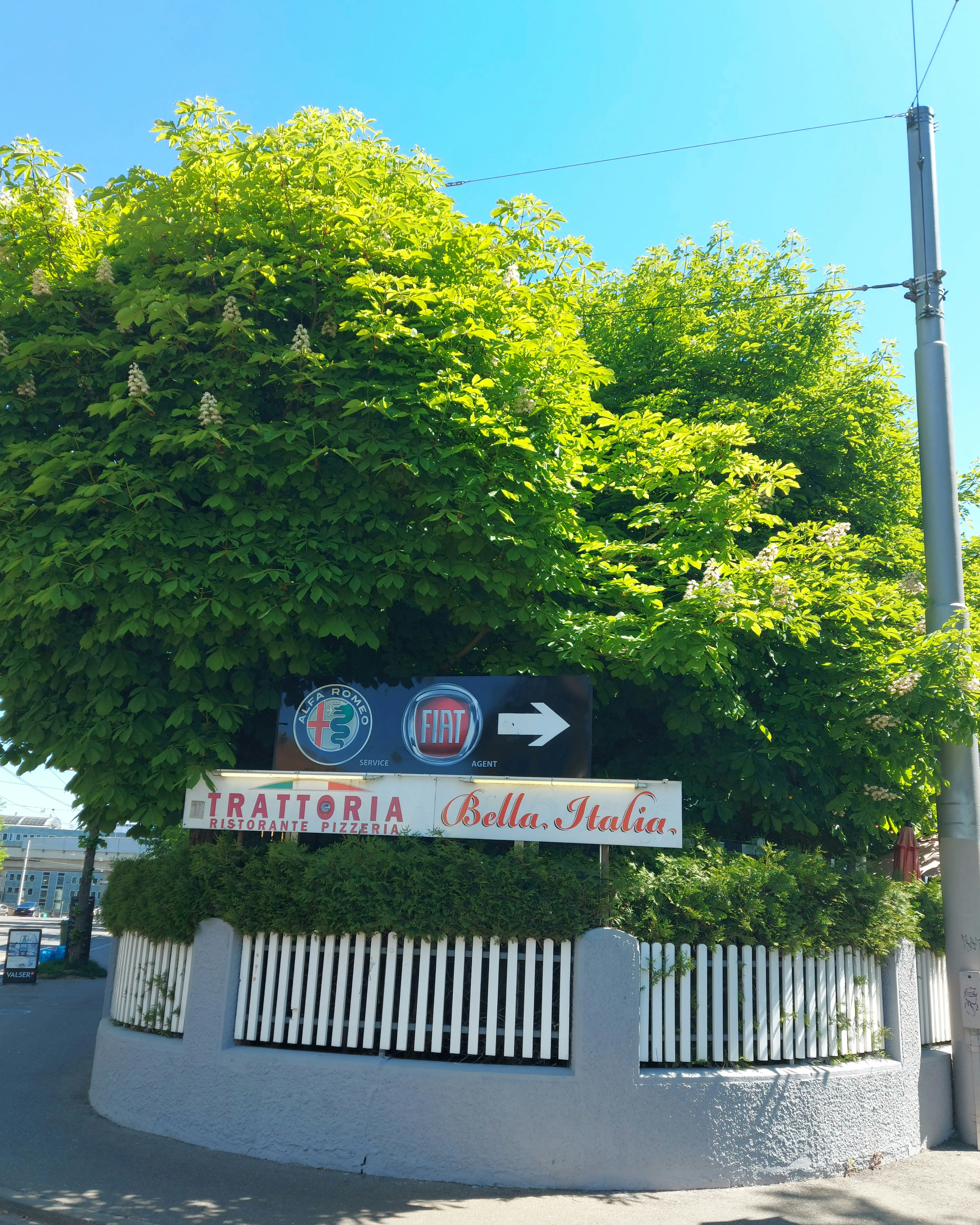 Restaurantschild der Trattoria Bella Italia
