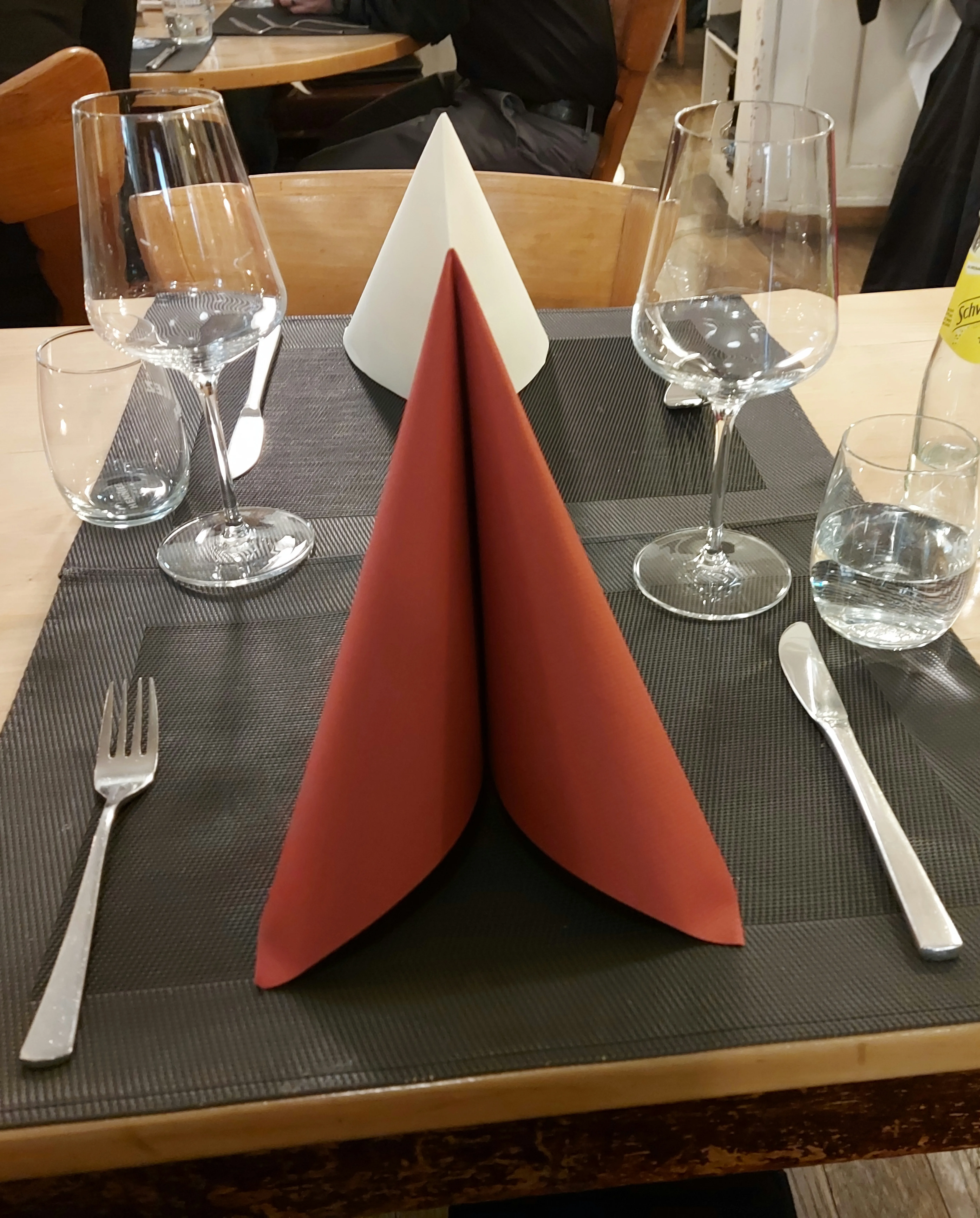 Set table at Della Casa Bern with traditional ambiance.