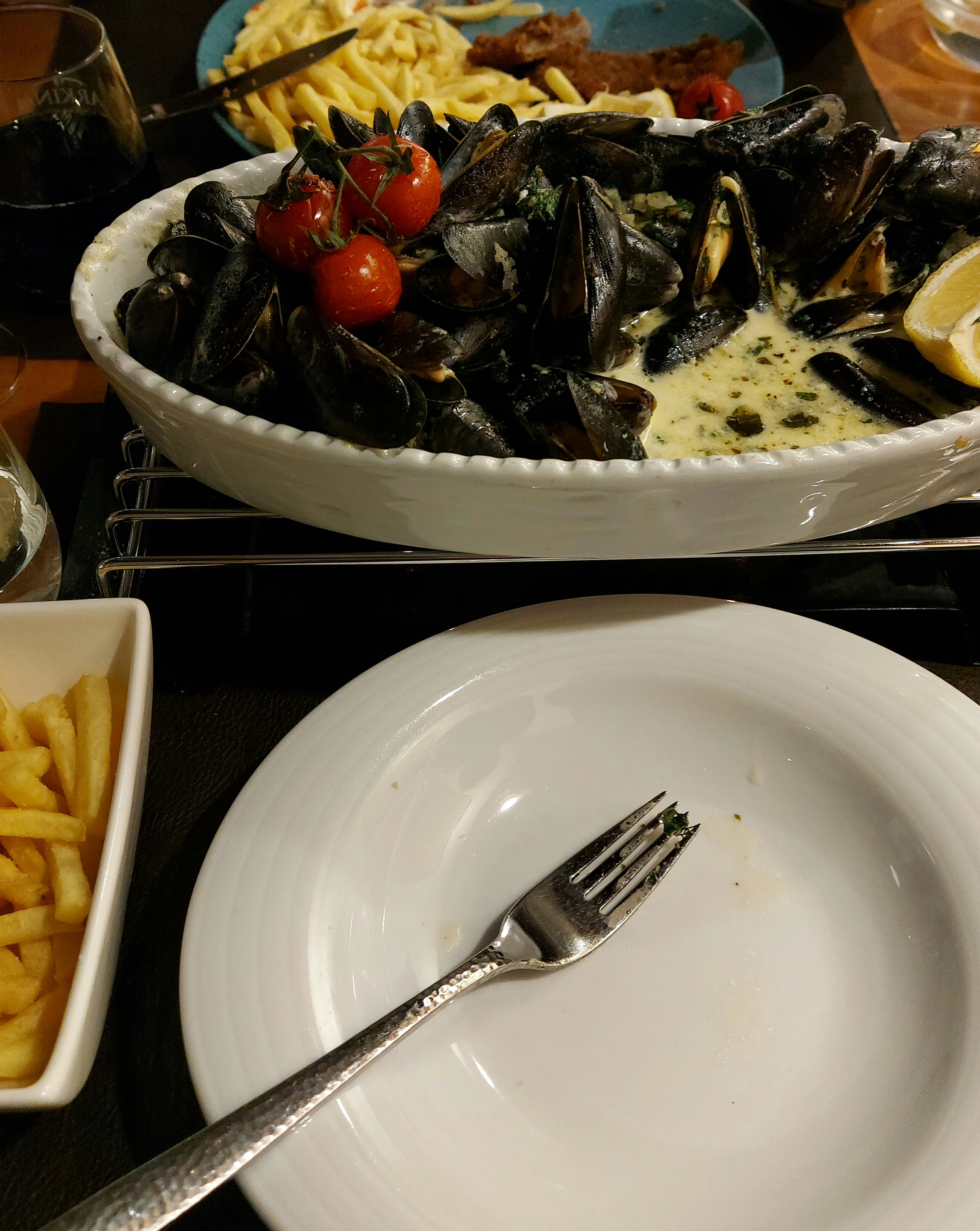 Moules au Pernod mit Pommes im Goldenen Schlüssel