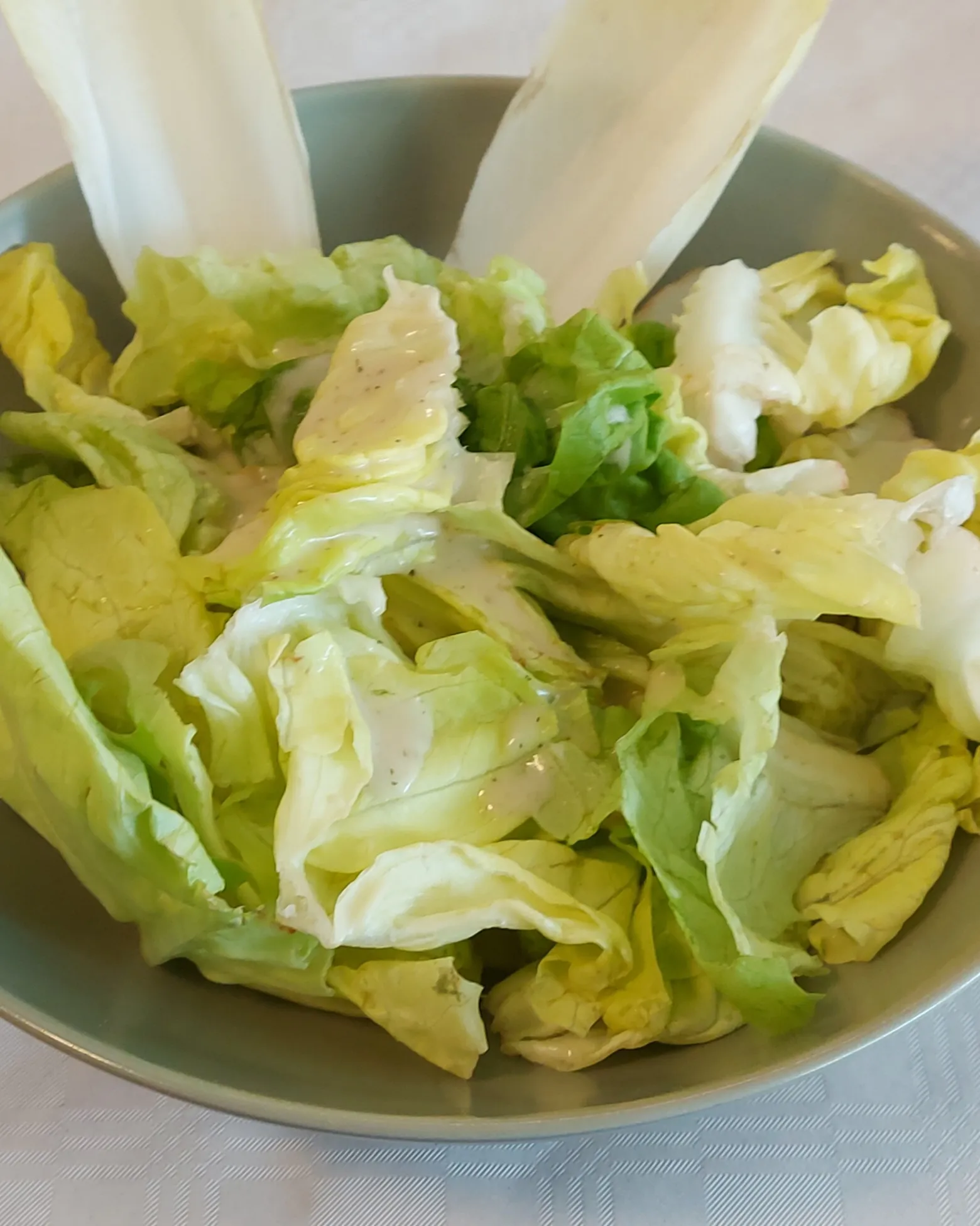 Grüner Salat als Vorspeise im Warteck Bern